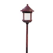 ARROYO CRAFTSMAN Low Voltage 6" Berkeley Short Body Stem Mount, Raw Copper, Frosted Glass LV12-B6SF-RC